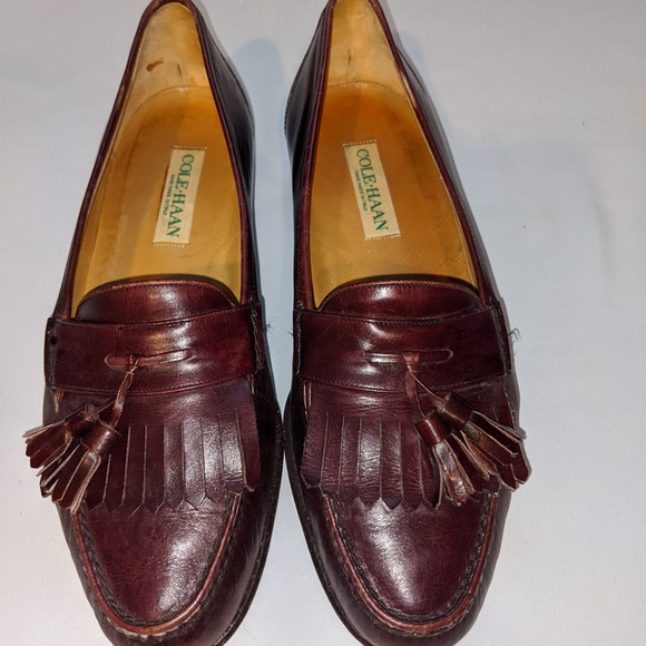 Cole Haan Penny Loafers Kilted Fringe w/tassels 8 - Picture 5 of 8